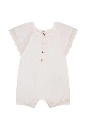 Cream lace romper and headband set CHLOÉ KIDS | C20928117